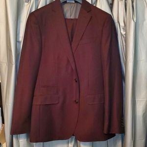 JF J.Ferrar Slim Fit Suit, Berry, 42L, Pants 32x32